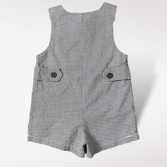 Vintage Samara Romper 3T Black White Seersucker Romper Dump Truck‎ Appliqué - Picture 3 of 10